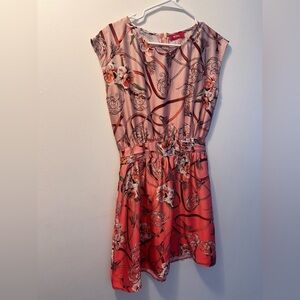 Floral Pink and Red Women's Dress